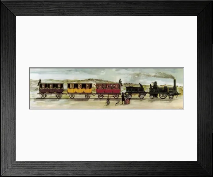 Framed Print : Railway line Barcelona-Matar, opened the 28th October 1848 Framed Print : Railway line Barcelona-Matar, opened the 28th October 1848