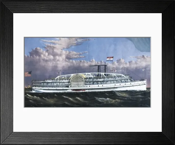 Framed Print : Massachusetts steamboat with wheels (1887) Framed Print : Massachusetts steamboat with wheels (1887)