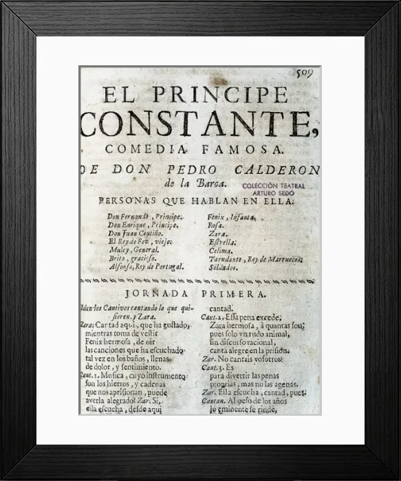Framed Print : CALDERON DE LA BARCA, Pedro (1600-1681) Framed Print : CALDERON DE LA BARCA, Pedro (1600-1681)