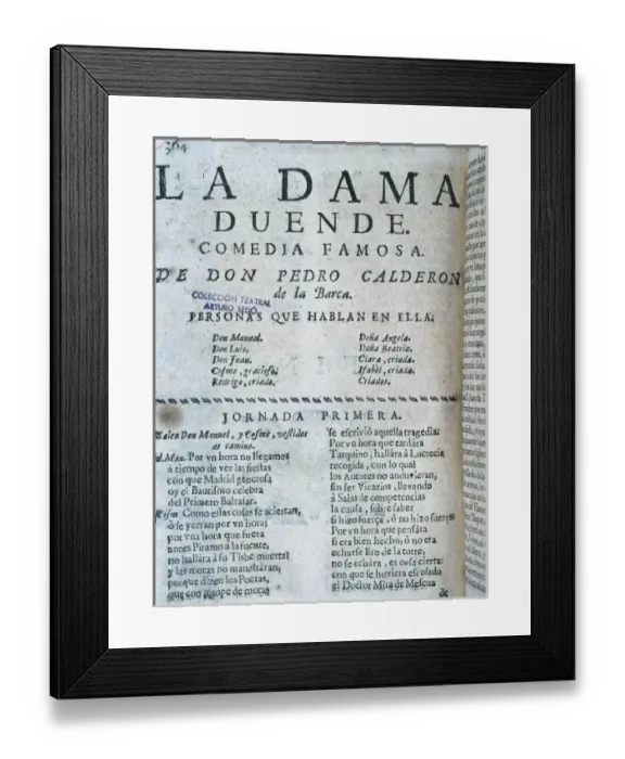 Framed Print : CALDERON DE LA BARCA, Pedro (1600-1681) Framed Print : CALDERON DE LA BARCA, Pedro (1600-1681)