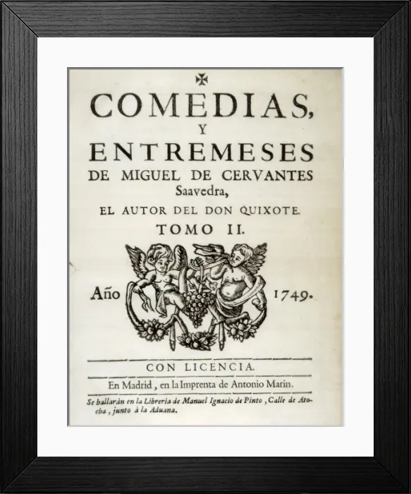 Framed Print : Cervantes Saavedra, Miguel De Framed Print : Cervantes Saavedra, Miguel De