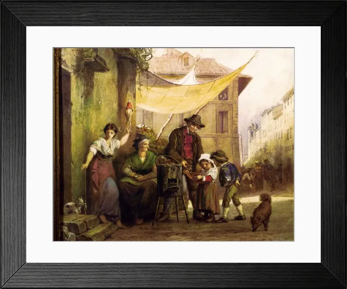 Framed Print : The Chestnut Sellers