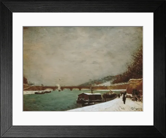 Framed Print : The Seine at the Pont d Iena, Winter Framed Print : The Seine at the Pont d Iena, Winter