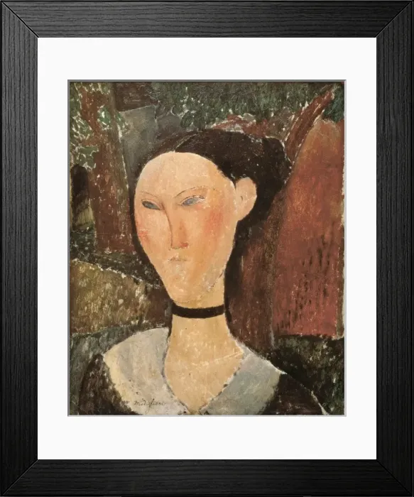 Framed Print : Woman with Velvet Ribbon Framed Print : Woman with Velvet Ribbon