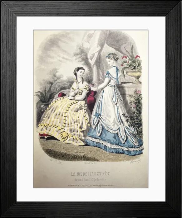 Framed Print : La Mode Illustr饮Womens magazine from 1867 Framed Print : La Mode Illustr饮Womens magazine from 1867