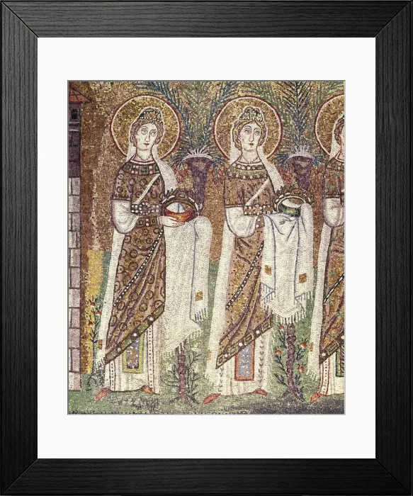 Framed Print : Virgins procession. 6th century. ITALY. Ravenna Framed Print : Virgins procession. 6th century. ITALY. Ravenna