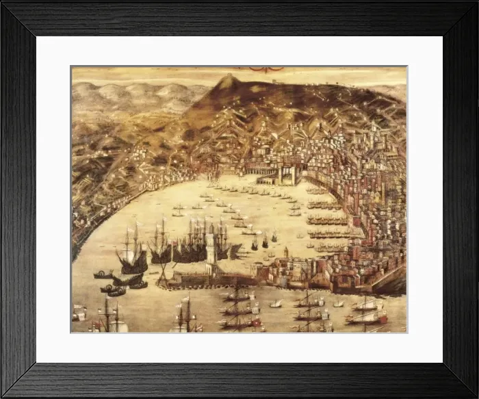 Framed Print : GRASSI, Cristoforo (16th c. ). Port of Genoa Framed Print : GRASSI, Cristoforo (16th c. ). Port of Genoa