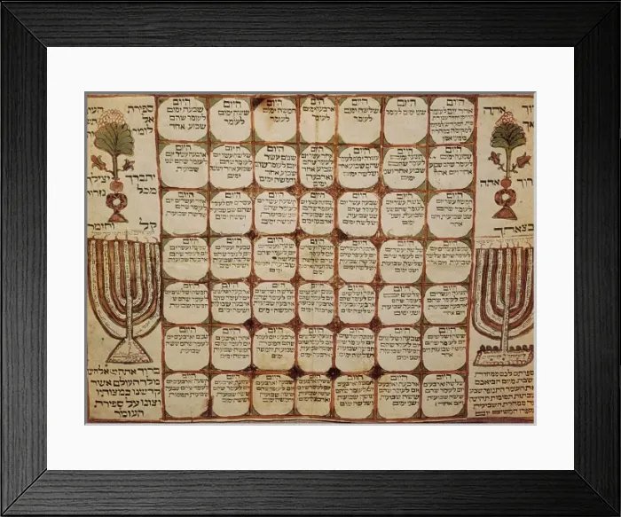 Framed Print : Hebraic calendar (19th c. ). ISRAEL. Jerusalem Framed Print : Hebraic calendar (19th c. ). ISRAEL. Jerusalem