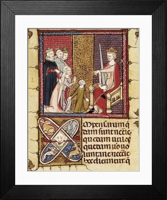Framed Print : Family law: a child and the King Judge. 15th Framed Print : Family law: a child and the King Judge. 15th