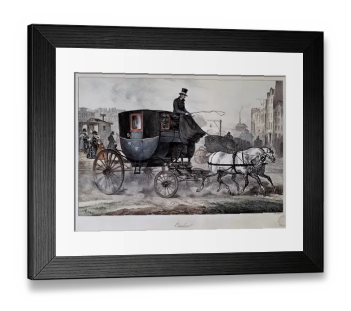 Framed Print : Public transport in Paris. Engraving by Denis Framed Print : Public transport in Paris. Engraving by Denis