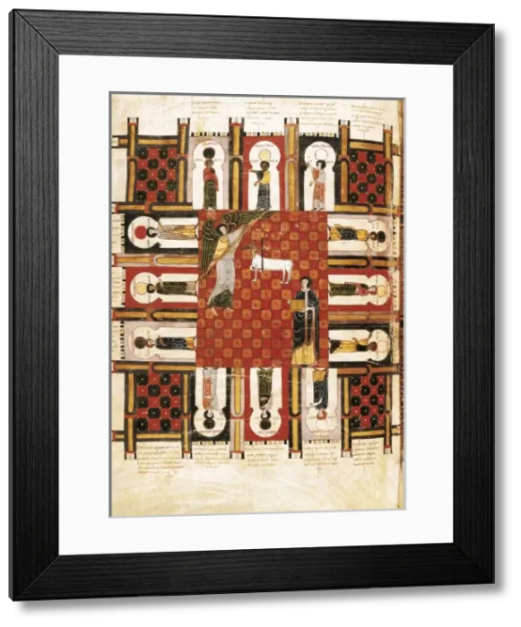 Framed Print : Beatus of Li颡na. 1047. Chapter 21. Heavenly Framed Print : Beatus of Li颡na. 1047. Chapter 21. Heavenly