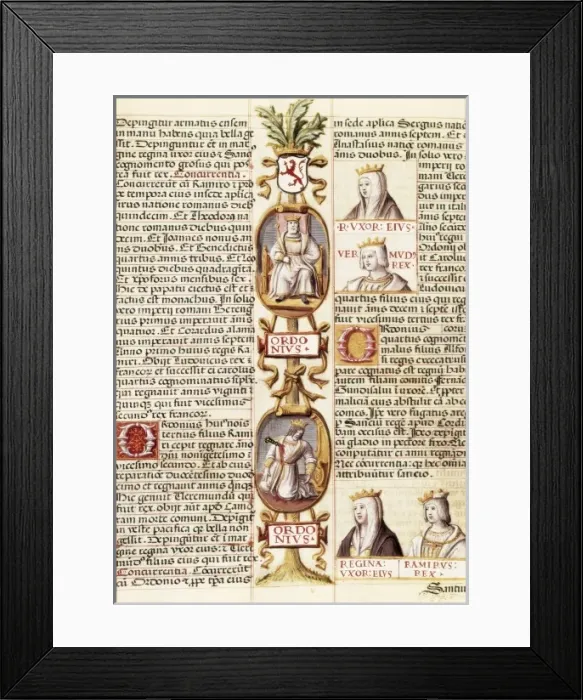 Framed Print : Portrait of several kings of Asturias and Leon Framed Print : Portrait of several kings of Asturias and Leon
