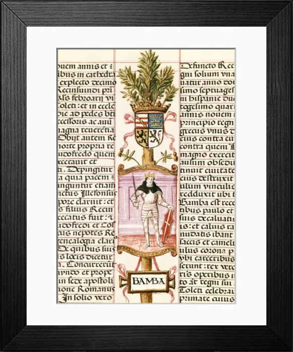 Framed Print : WAMBA (672-680). Portrait of the Visigothic king Framed Print : WAMBA (672-680). Portrait of the Visigothic king