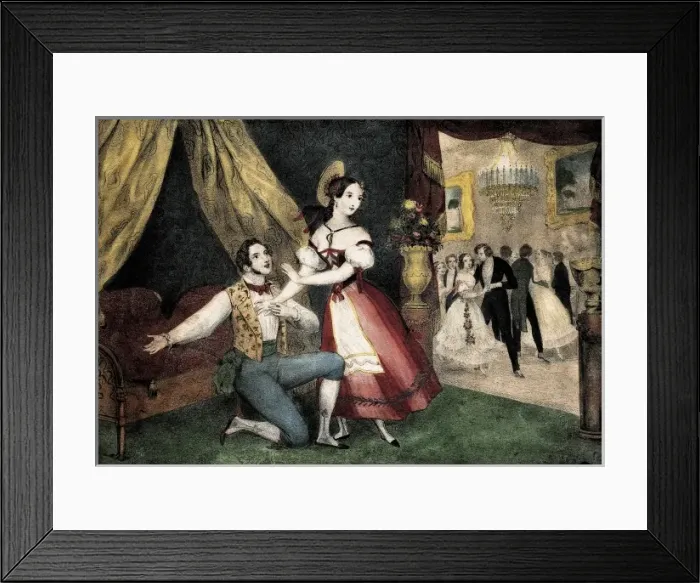 Framed Print : The Winter. The Dance. Engraving. SPAIN. Madrid Framed Print : The Winter. The Dance. Engraving. SPAIN. Madrid