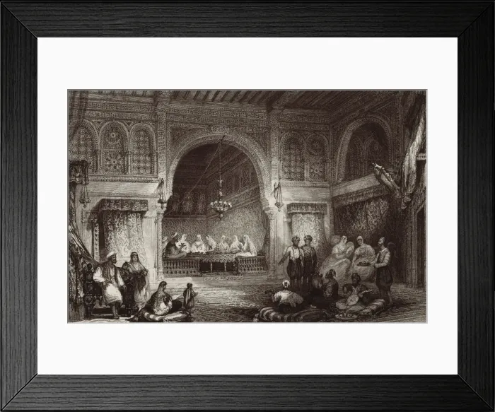Framed Print : Interior of a Moor Palace. Engraving (19th c. ) Framed Print : Interior of a Moor Palace. Engraving (19th c. )