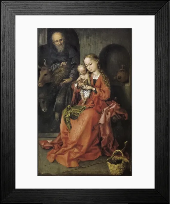 Framed Print : SCHONGAUER, Martin (1450-1491). Holy Family (Die Framed Print : SCHONGAUER, Martin (1450-1491). Holy Family (Die