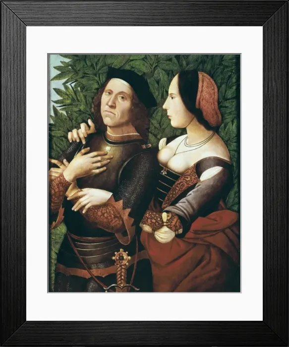 Framed Print : Knight and lady. 15th c. Ferrara school. Renaissance Framed Print : Knight and lady. 15th c. Ferrara school. Renaissance