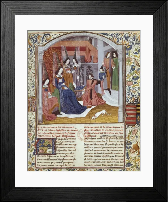 Framed Print : Chronicle by Jean Froissart. The author presenting Framed Print : Chronicle by Jean Froissart. The author presenting
