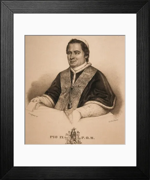 Framed Print : PIUS IX (1792-1878). Pope (1198-1216). Litography Framed Print : PIUS IX (1792-1878). Pope (1198-1216). Litography