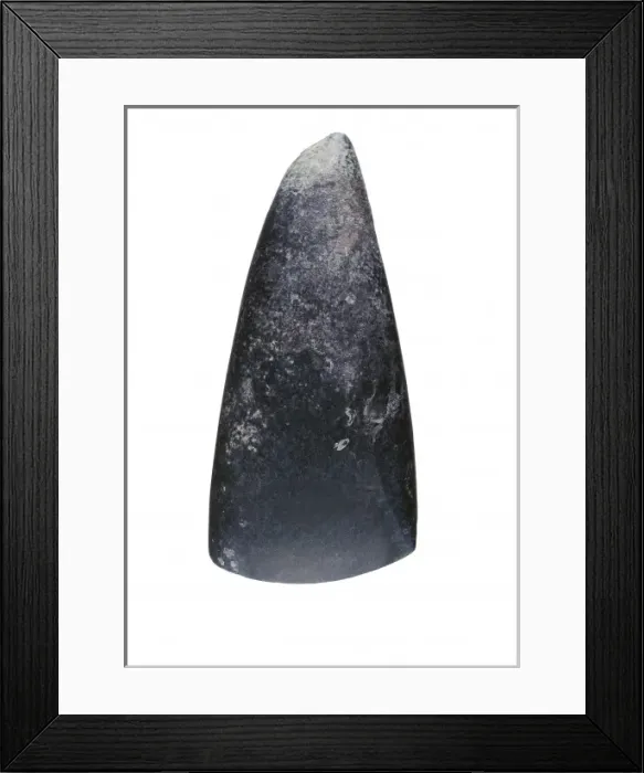 Framed Print : Weapon. Basaltic stone ax. Neolithic art. SPAIN Framed Print : Weapon. Basaltic stone ax. Neolithic art. SPAIN