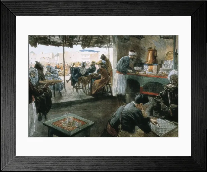 Framed Print : Interior of a coffee in a city of Morocco. 20th Framed Print : Interior of a coffee in a city of Morocco. 20th