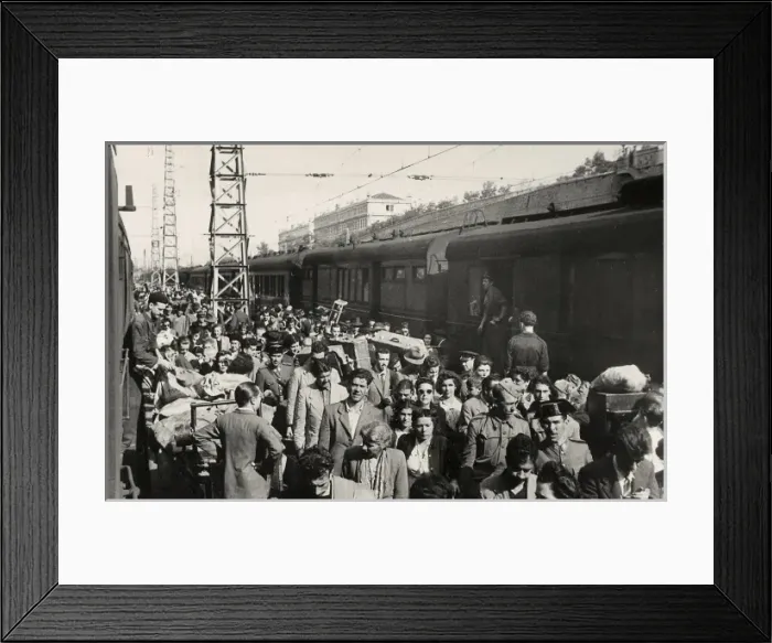 Framed Print : Spain. Atocha Station in Madrid. Emigrants on their way to Europe. Photography Framed Print : Spain. Atocha Station in Madrid. Emigrants on their way to Europe. Photography