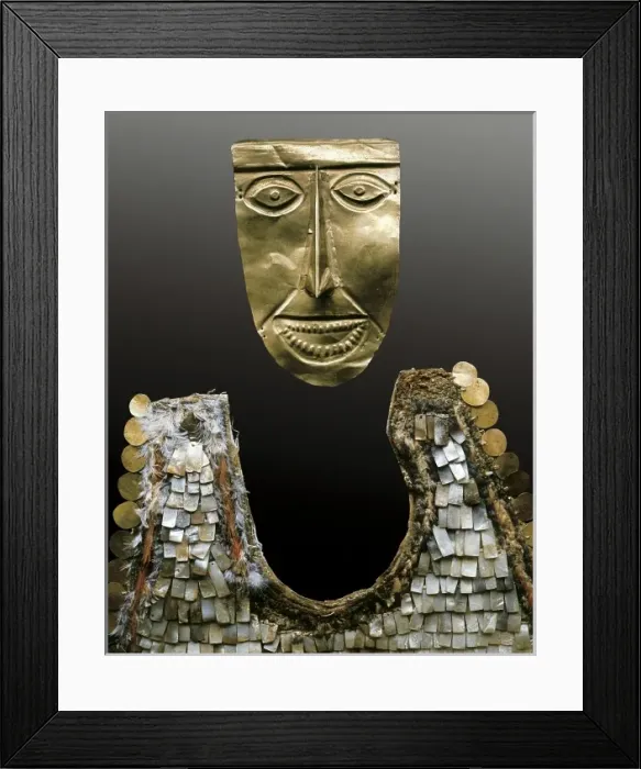 Framed Print : Gold mask and pectoral Framed Print : Gold mask and pectoral
