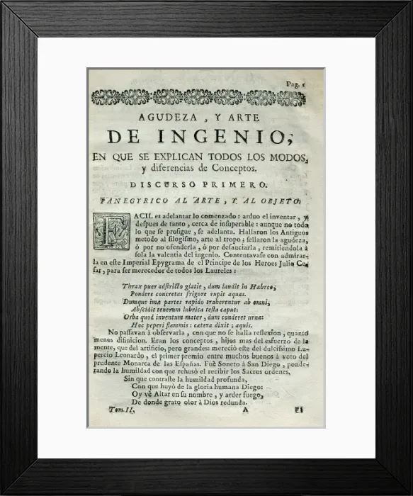 Framed Print : GRACIAN, Baltasar (1601-1658) Framed Print : GRACIAN, Baltasar (1601-1658)