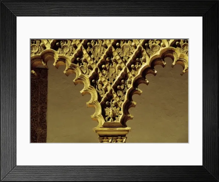 Framed Print : SPAIN. Sevilla. Royal Alcazars. Spandrel of the lobe arches Framed Print : SPAIN. Sevilla. Royal Alcazars. Spandrel of the lobe arches