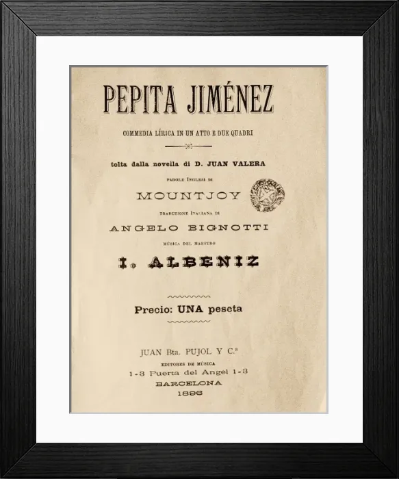 Framed Print : ALBENIZ, Isaac (1860-1909) Framed Print : ALBENIZ, Isaac (1860-1909)