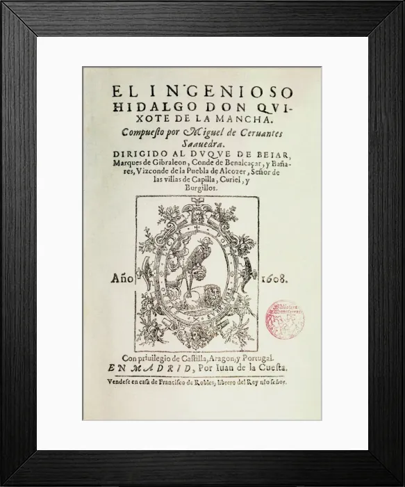 Framed Print : Cervantes Saavedra, Miguel De Framed Print : Cervantes Saavedra, Miguel De