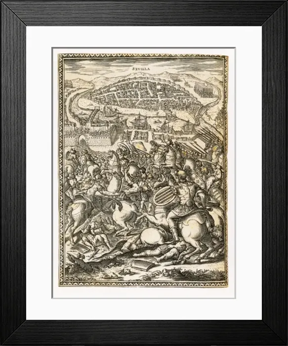 Framed Print : Spain. Reconquest. Storming of Seville by Ferdinand III of Castile (1248) Framed Print : Spain. Reconquest. Storming of Seville by Ferdinand III of Castile (1248)