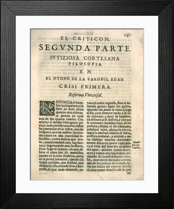 Framed Print : GRACIAN, Baltasar (1601-1658) Framed Print : GRACIAN, Baltasar (1601-1658)