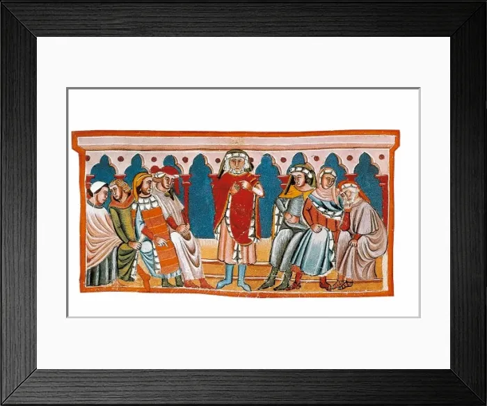 Framed Print : French legal codex (13th c Framed Print : French legal codex (13th c