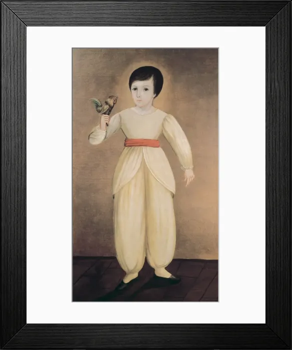 Framed Print : Boy with a Cockerel Framed Print : Boy with a Cockerel