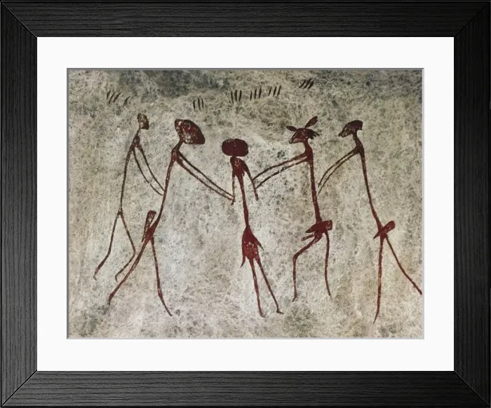Framed Print : TANZANIA. Kolo. Anthropomorphic scene. Cave