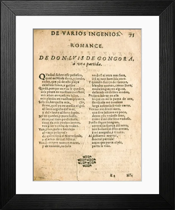 Framed Print : GONGORA Y ARGOTE, Luis de (1561-1627) Framed Print : GONGORA Y ARGOTE, Luis de (1561-1627)