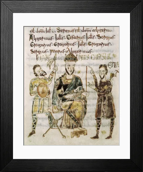Framed Print : King John, illustration of the Codex legum Longobardorum Framed Print : King John, illustration of the Codex legum Longobardorum