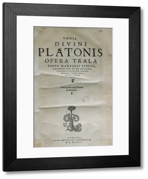 Framed Print : FICINO, Marsilio (1433-1499); PLATO (428-348 BC) Framed Print : FICINO, Marsilio (1433-1499); PLATO (428-348 BC)