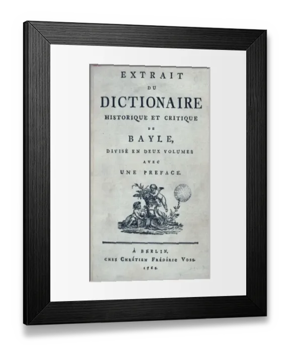 Framed Print : BAYLE, Pierre (1647-1706) Framed Print : BAYLE, Pierre (1647-1706)