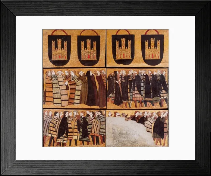 Framed Print : Coats of Arms and Mourners from the Tomb of Sanchos iz de C Framed Print : Coats of Arms and Mourners from the Tomb of Sanchos iz de C