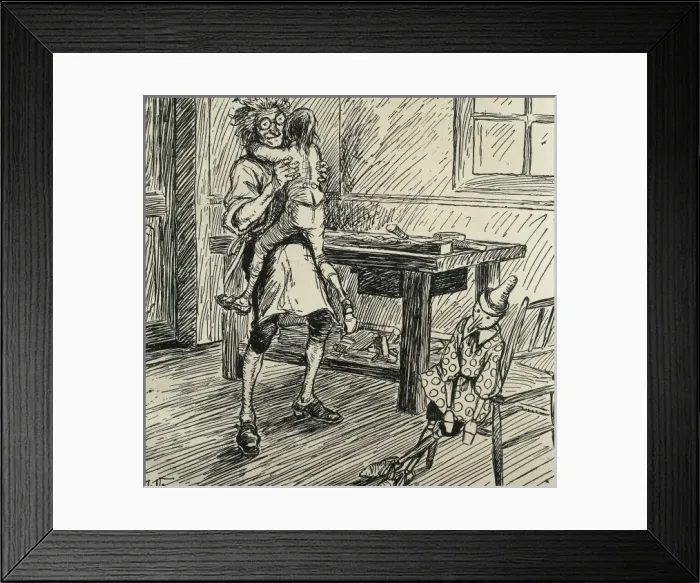 Framed Print : Pinocchio. Gepetto with his creation, Pinocchio Framed Print : Pinocchio. Gepetto with his creation, Pinocchio