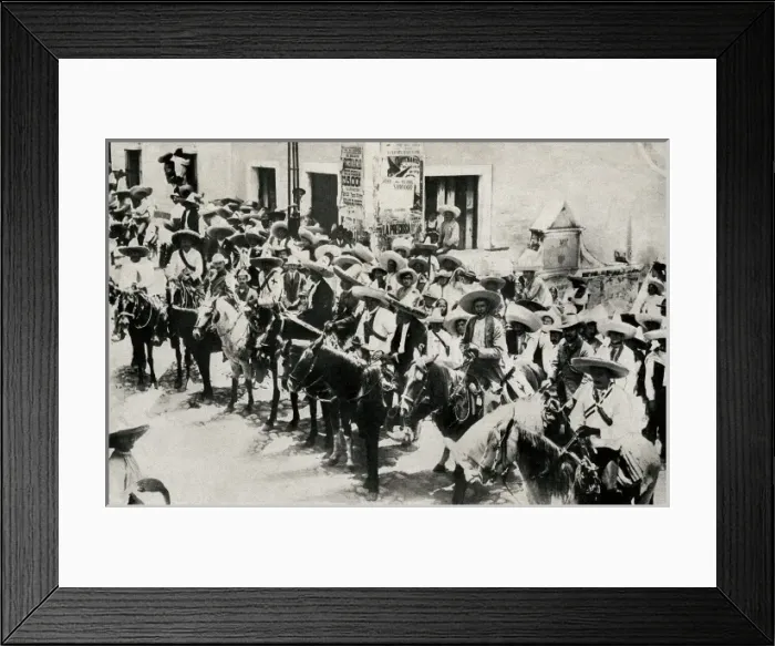 Framed Print : Emiliano Zapata with his brother Eufemio and followers Framed Print : Emiliano Zapata with his brother Eufemio and followers