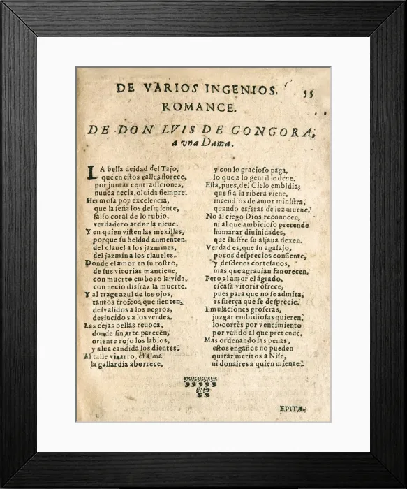 Framed Print : GONGORA Y ARGOTE, Luis de (1561-1627) Framed Print : GONGORA Y ARGOTE, Luis de (1561-1627)