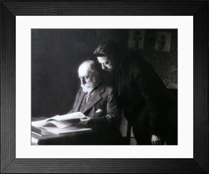 Framed Print : The composers Camille Saint-Sa%ns (seated) and Enrique Grana Framed Print : The composers Camille Saint-Sa%ns (seated) and Enrique Grana