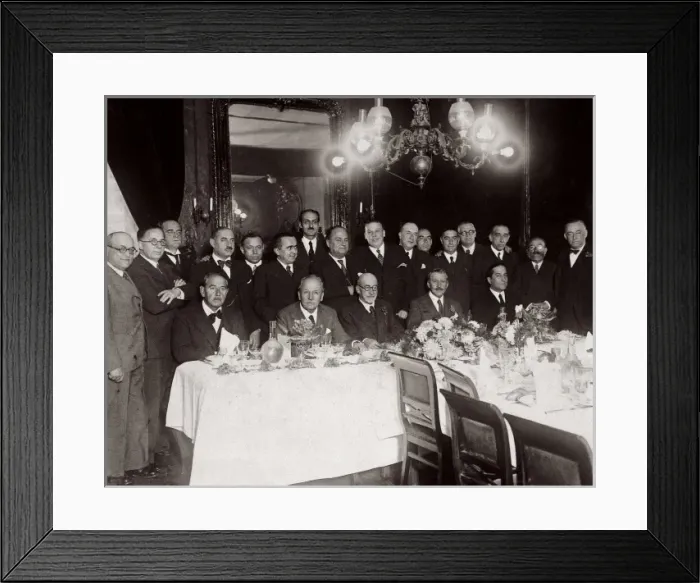 Framed Print : Banquet in honor of Jacinto offered by the SGAE dirigents in Framed Print : Banquet in honor of Jacinto offered by the SGAE dirigents in
