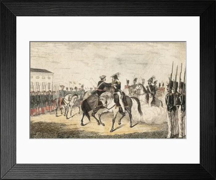 Framed Print : Spain. First Carlist War. Embrace in Vergara Framed Print : Spain. First Carlist War. Embrace in Vergara