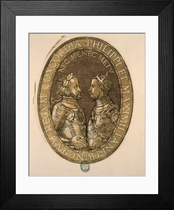 Framed Print : MAXIMILIAN II (1527-1576); PHILIP II of Spain (1527-1598) Framed Print : MAXIMILIAN II (1527-1576); PHILIP II of Spain (1527-1598)