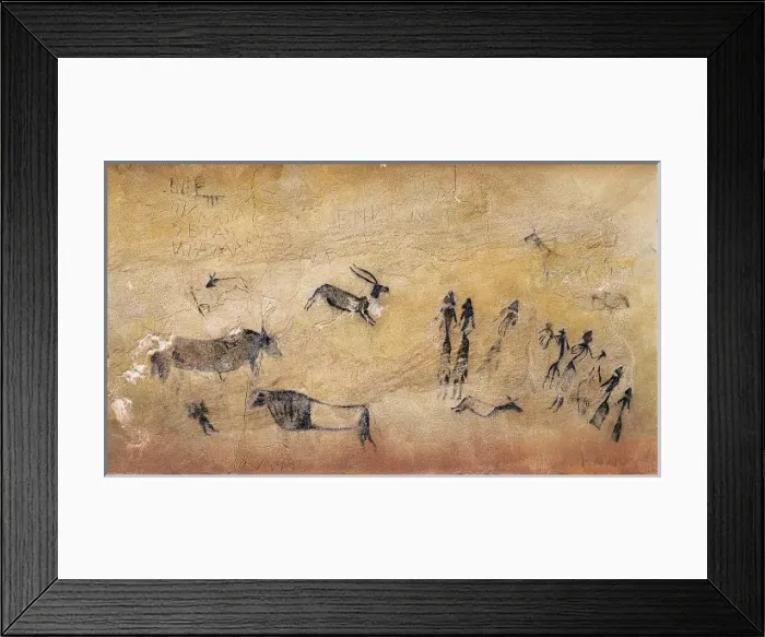 Framed Print : Eguilaz. n. Eguilaz. Phalic dance. Mesolithic art