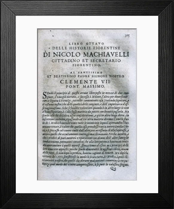 Framed Print : MACHIAVELLI, Niccol (1469-1527) Framed Print : MACHIAVELLI, Niccol (1469-1527)